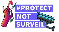 Colored Protect not Surveil logo
